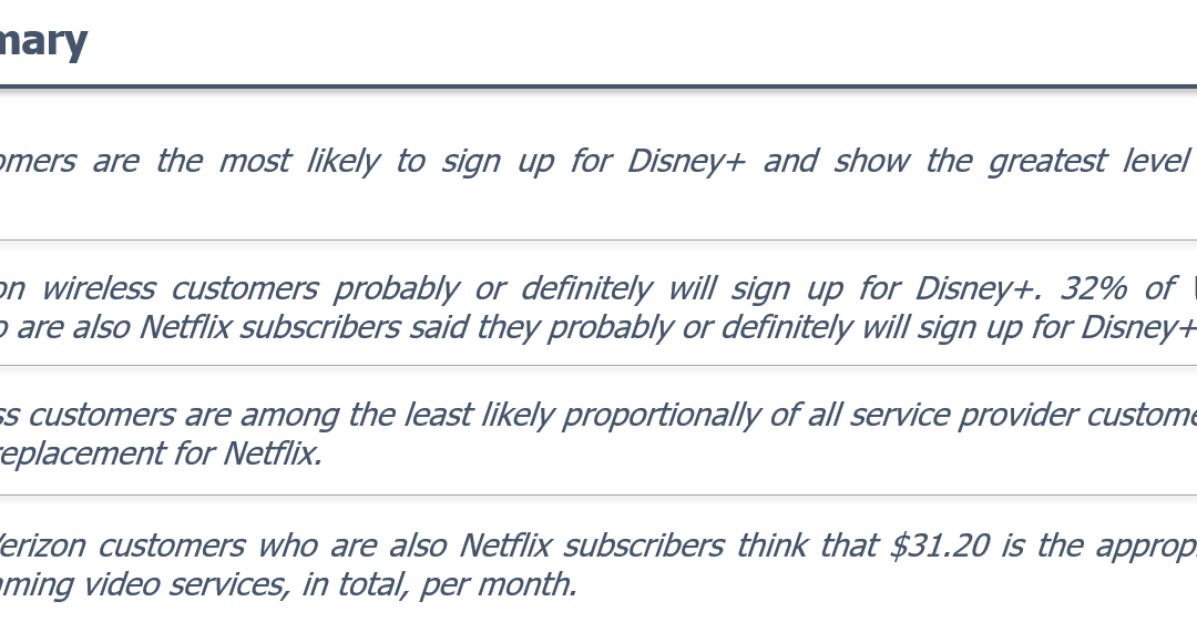 (DIS, NFLX, VZ) Verizon and Dis+ Cross-Tab Analysis