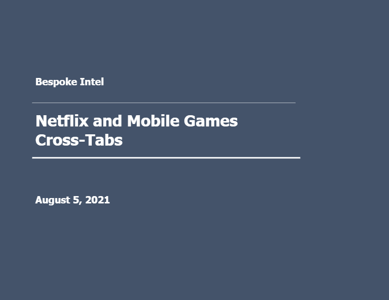 Netflix and Video Games Cross-Tabs (Ad-Hoc)